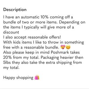 Bundle two or more items for a discount!!!